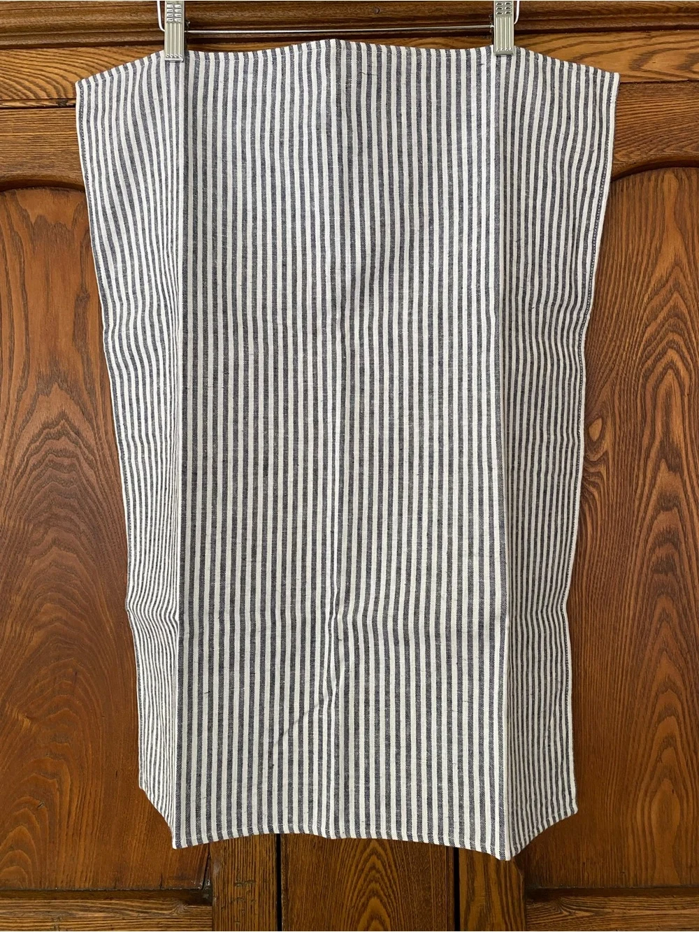 Pottery Barn blue white ticking stripe standard pillowcase sham cotton linen
